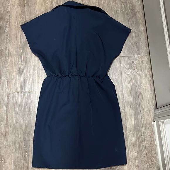 ASOS Design Navy Wrap Tie Dress - Picture 6 of 7